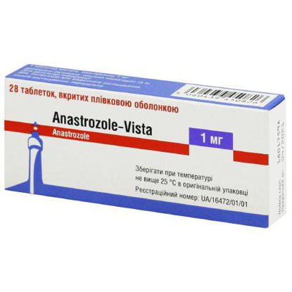Світлина Анастрозол - Віста таблетки 1 мг №28